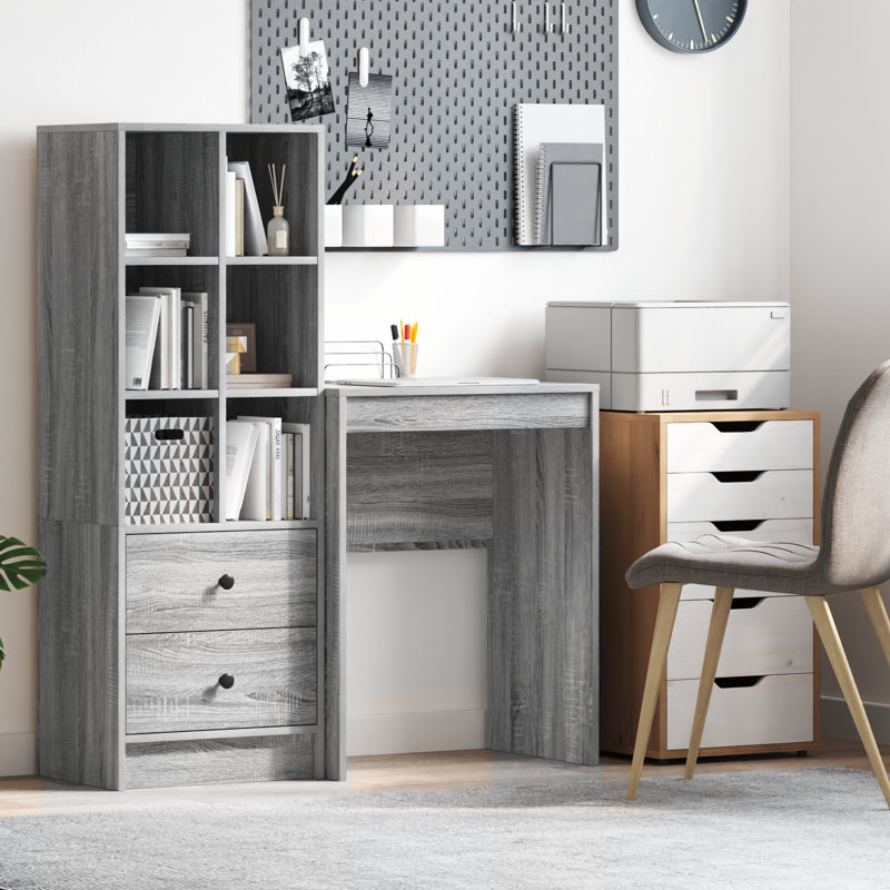 Writing Desk Particle Board 76 Cm, 76cm H x 60cm W x 40cm D, Grey Sonoma