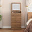 Meuble-lavabo 3 en 1 avec 3 tiroirs et tabouret roulant, meuble-lavabo compact avec miroir et lumières, petite coiffeuse moderne