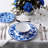 Martha Stewart Blue Vintage 12 Piece Fine Ceramic Dinnerware Set In Cobalt