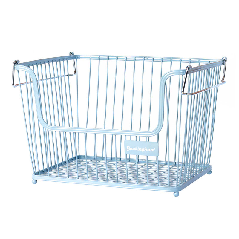 Buckingham Multi-Purpose Stackable Storage Organising Basket, Blue, 23cm H x 27.5cm W x 31.5cm D