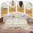 Louai 107.1"W Chenille 3 seater sofa with Removable Ruffles Pleats Skirts and Spindle Legs-1593018153