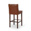 Tabouret de bar d'une hauteur de 30,5 po, revêtement en polyuréthane brun clair avec dossier et repose-pieds en métal, tabouret de comptoir pour îlot de cuisine