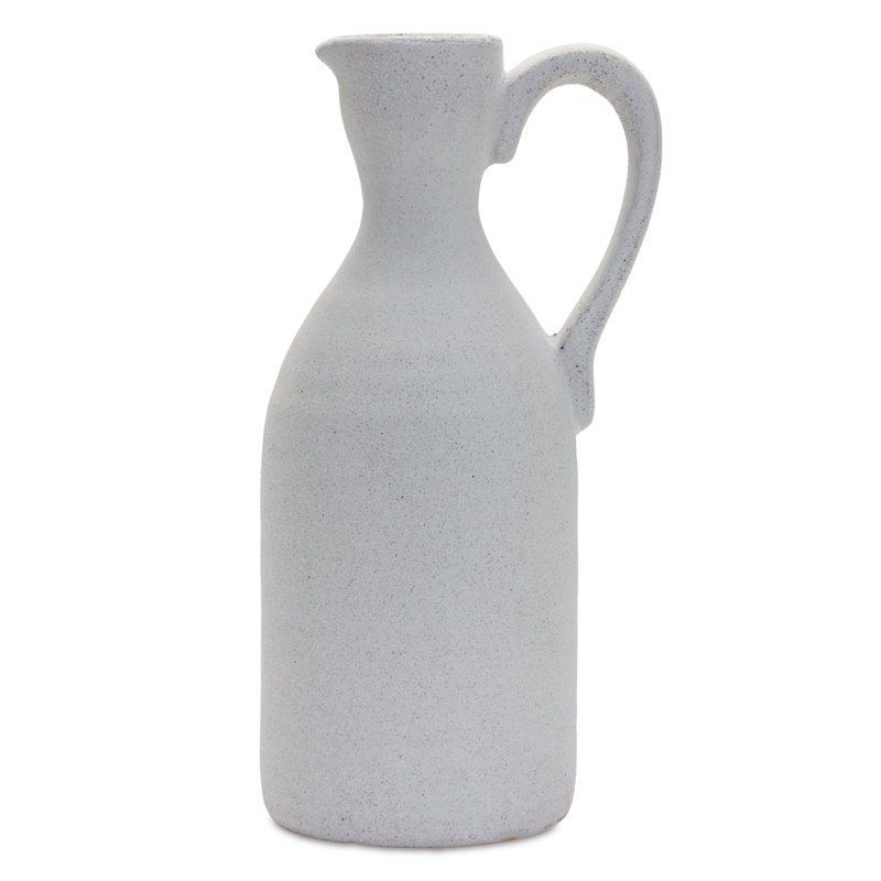 Dawndria Gray Terracotta Table Vase, 14.25" H x 6.75" W x 5" D