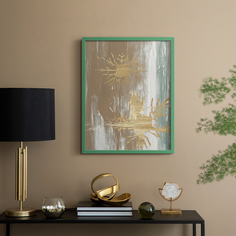 «Christmas Holiday Art CLXIV», reproduction d'art encadrée - bois massif, 15" H x 12" W, Vert