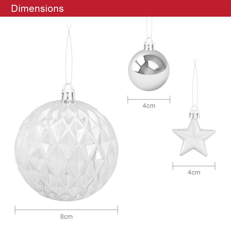 Solid Colour Shatterproof Bauble, Silver