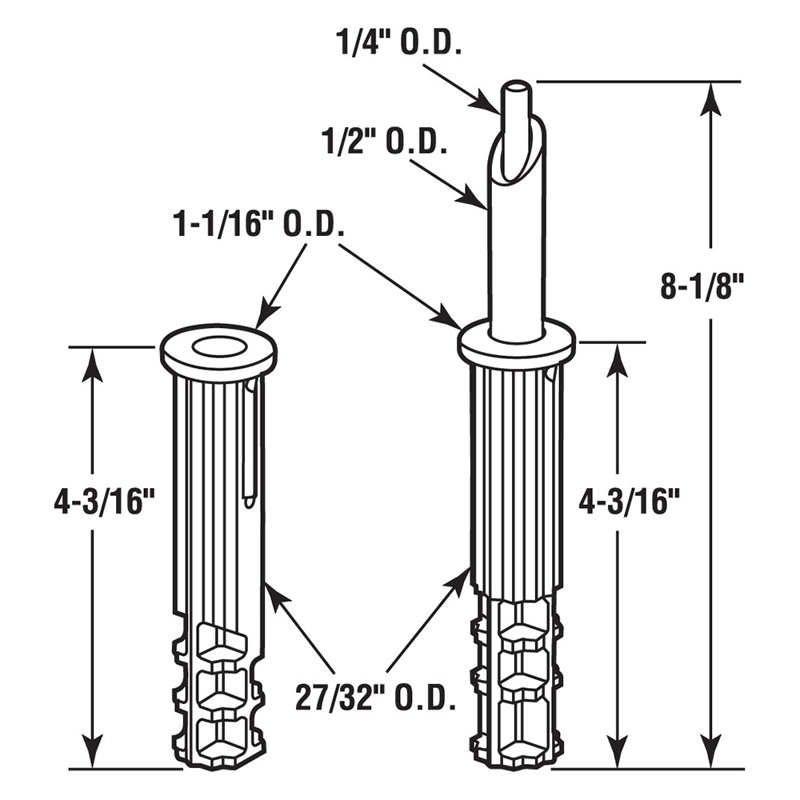 Pièces de rechange pour charnière supérieure en plastique Prime-Line, noir (paquet de 1)