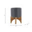 Pot à fleurs en céramique avec support en bambou - Pot moderne avec base surélevée pour l'intérieur-2128106334-2016597977-2016597955