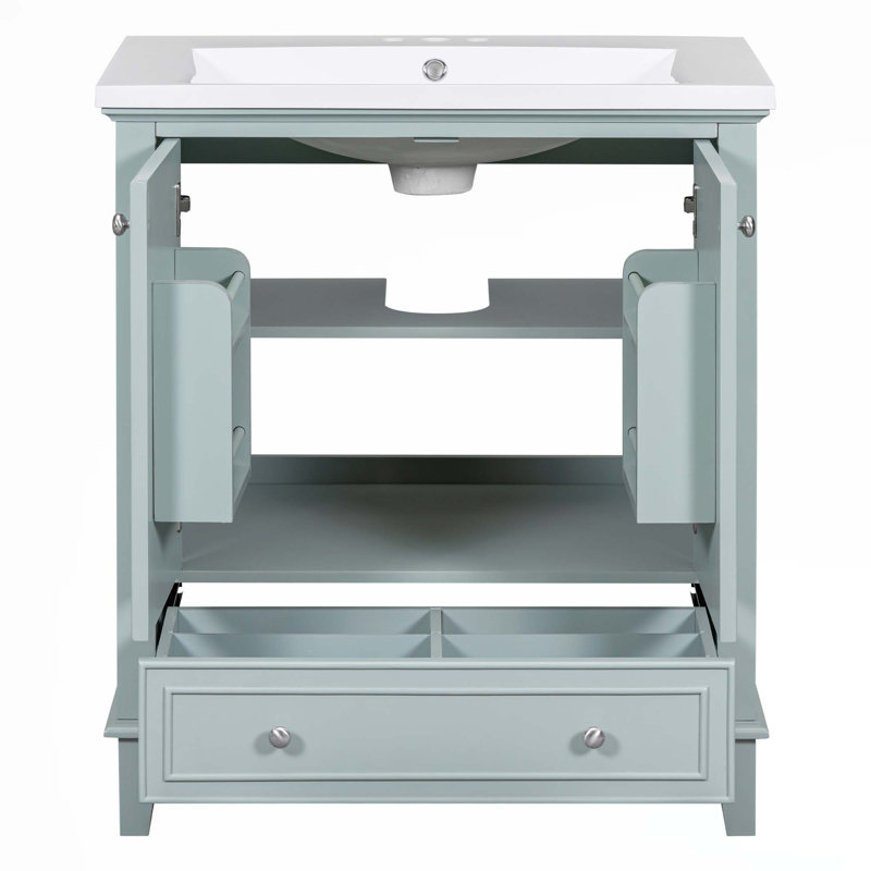 Meuble-lavabo 30 po avec lavabo, Vert