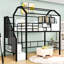 Lit mezzanine simple en métal avec toit et escaliers-1237228444