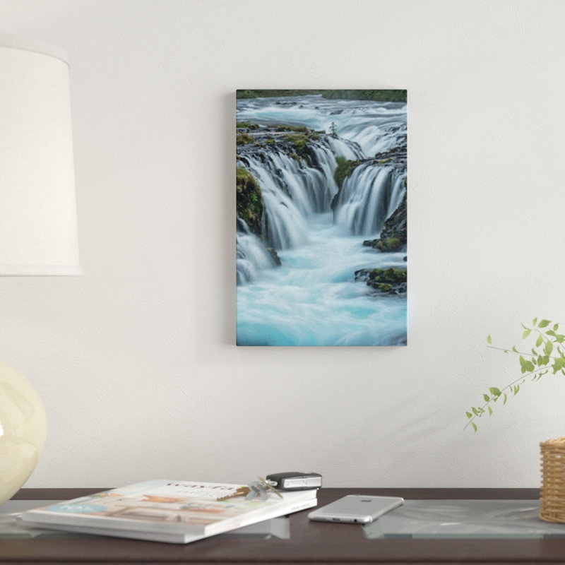 « blue water », impression sur toile, H 12 po x l 8 po x P 0,75 po, Toile tendue, Pas de tapis