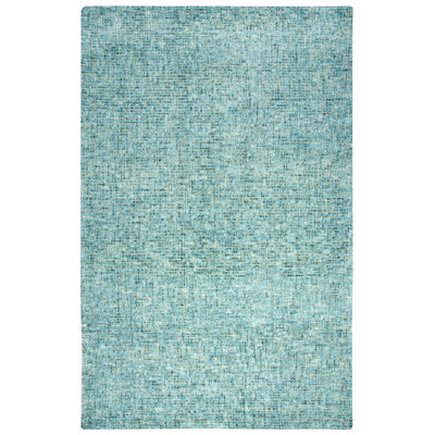 Tapis bleu sarcelle en laine touffeté à la main Zellmer