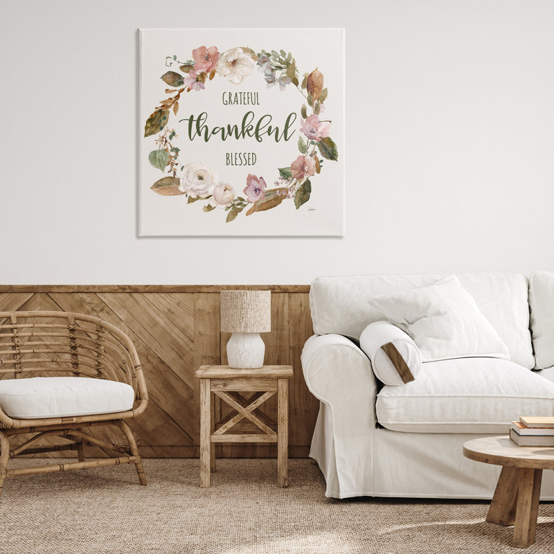 Élégante toile de couronne de gratitude, design par Livi Finn, H 36 po x l 36 po