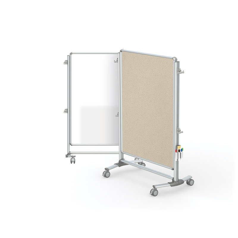 Babillard magnétique en porcelaine à 2 côtés Nexus Jr., H 4 pi 9 po x l 3 pi 4 po, Beige