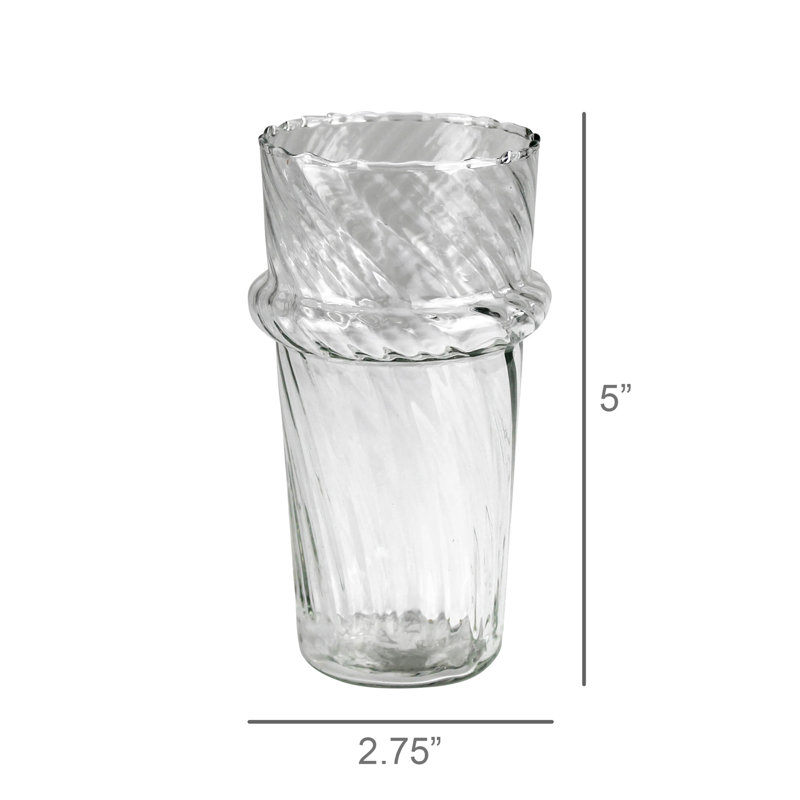 Swirled Drinking Glass  8 Oz Capacity