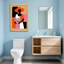 Art abstrait femme au chapeau orange tenant des roses roses-1058310061-1058310062-1058310063