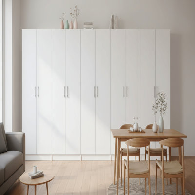 Armoire de rangement polyvalente blanche (ensemble de 5 pièces)