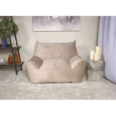 Fauteuil à billes en velours avec accoudoirs