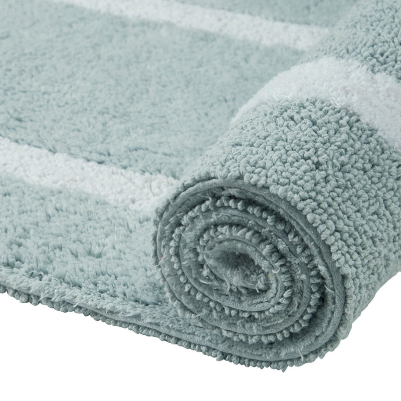 Makbul Premium 100% Cotton 5 Piece Bath Rug Sets with Race Track Pattern, Machine Washable, Super Absorbent & Tufted Weave Reversible Bath Mat for Bathroom
