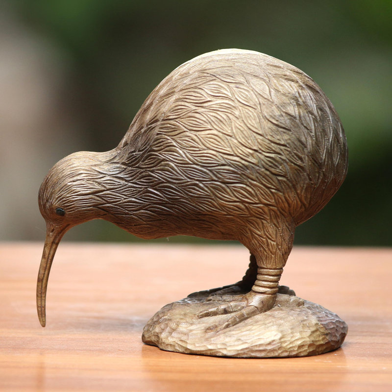 Sculpture hibiscus kiwi sculptée à la main