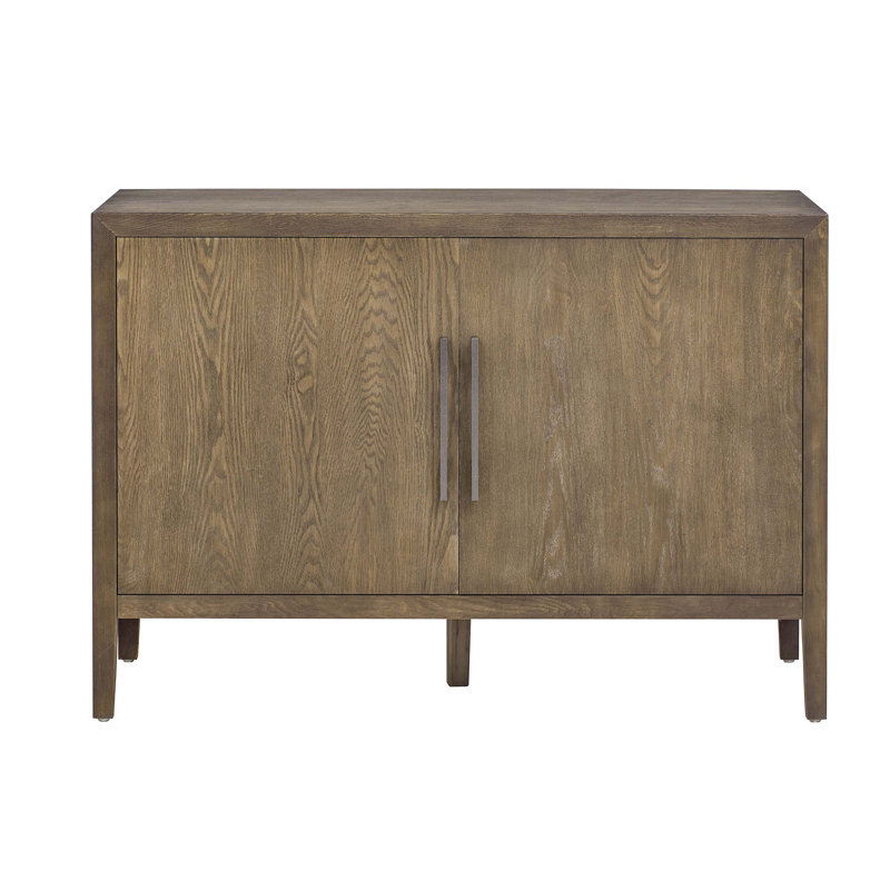 Buffet avec 2 poignées en métal, 2 portes et grain de bois, Espresso