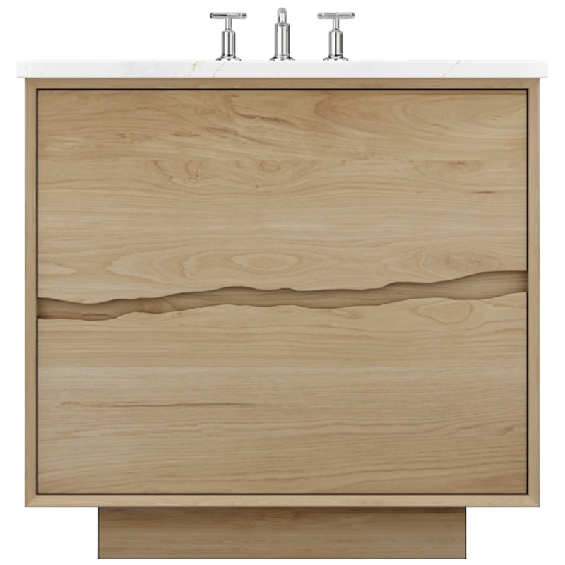 Ventura Two-Drawer Single Bath Vanity, American White Oak, 36"