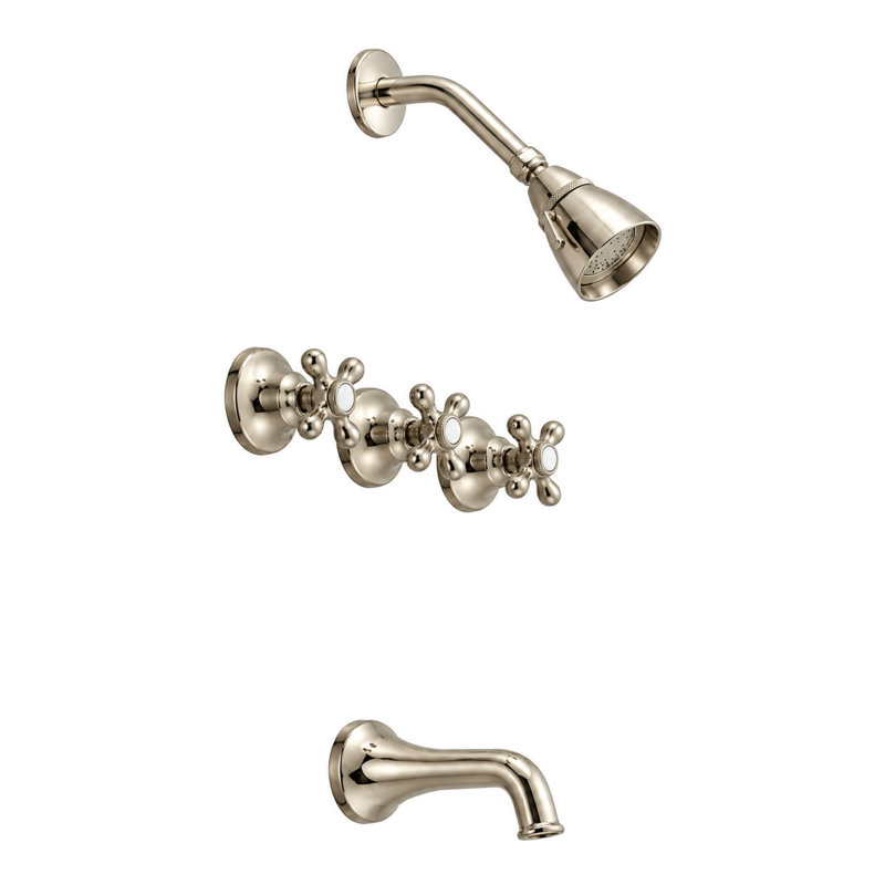 Ensemble de douche et baignoire encastrée Sacramento, Nickel poli