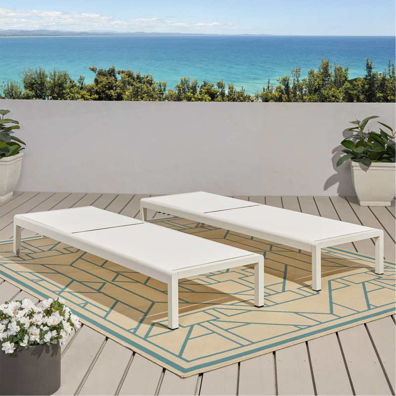 Chaise Lounge Whi(Mp2)( Set Of 2 ), White