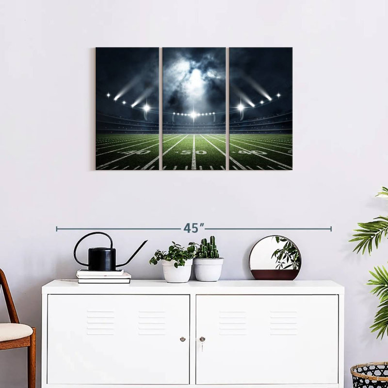 Grand Football Stadium - Ensemble de 3 toiles tendues, H 20 po x l 33 po x P 1,25 po