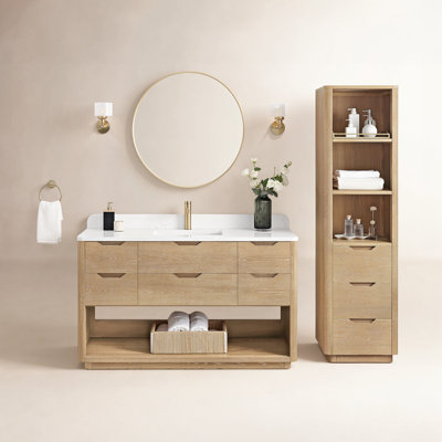 Adela Solid Wood Linen Cabinet