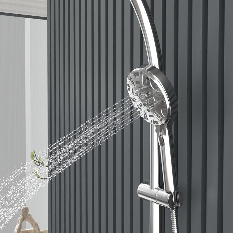 Système de douche complet en chrome