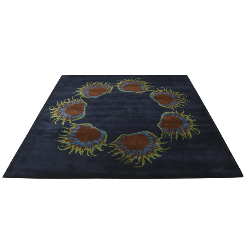 Tapis carré bleu marine Otto