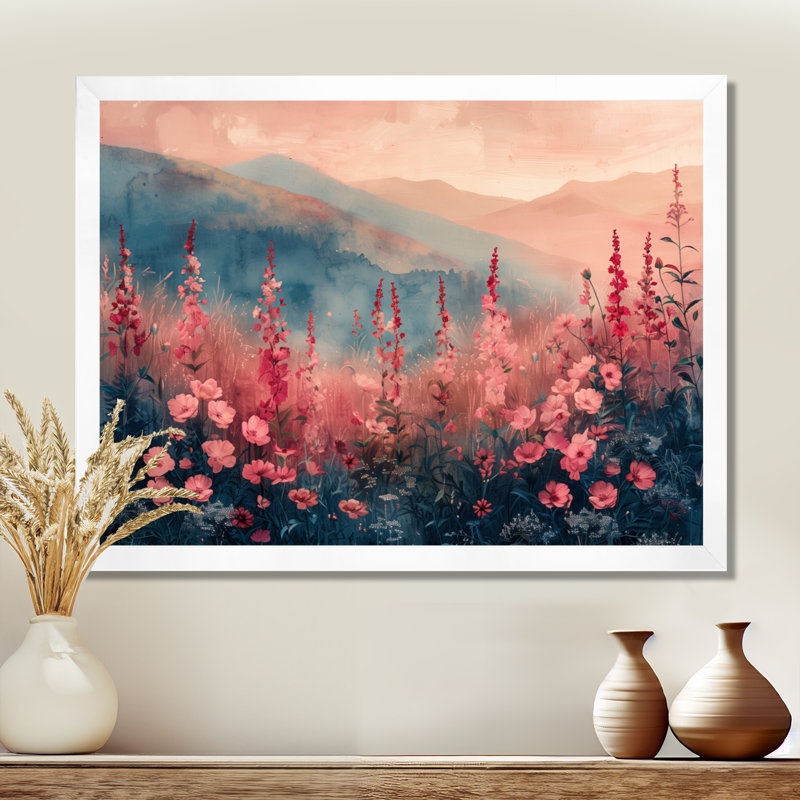 Aquinnah - Lupin, art mural, H 12 po x l 20 po x P 1 po, Toile encadrée blanche avec une seule photo