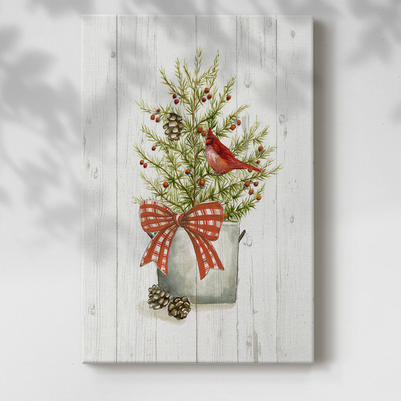 Hiver pin II sur toile, H 12 po x l 8 po x P 1,5 po
