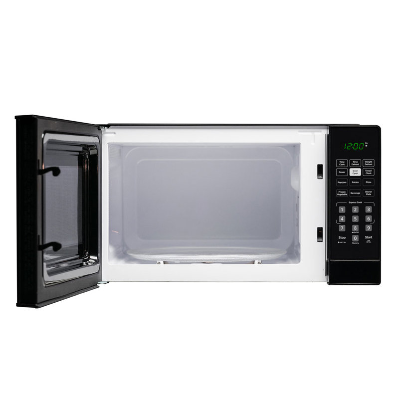 1.1 Cu. Ft. Countertop Microwave Oven, 900 Watts, 10 Power Levels, Black, Black