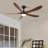 5 Blade Solid Wood 52 Inch Ceiling Fan Light
