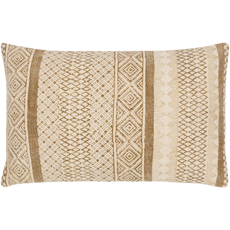 Coton Zetta, Housse de coussin seulement - sans insert, Beige / noir