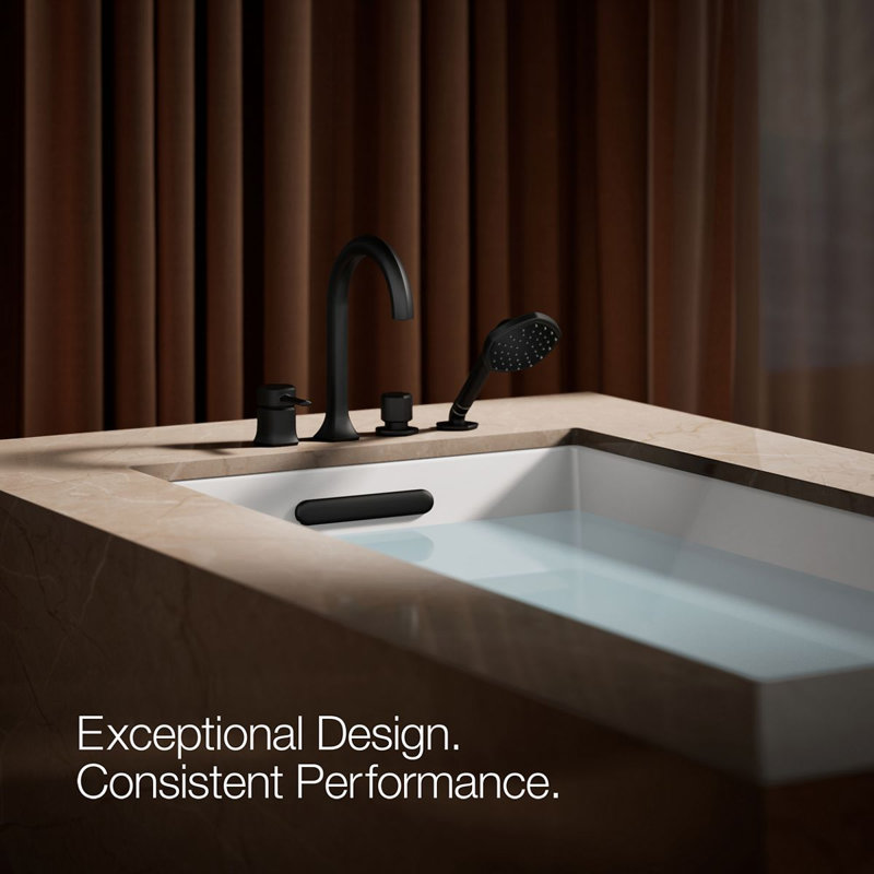 Occasion Deck-Mount Handshower Holder And Two-Way Diverter Valve, Matte Black