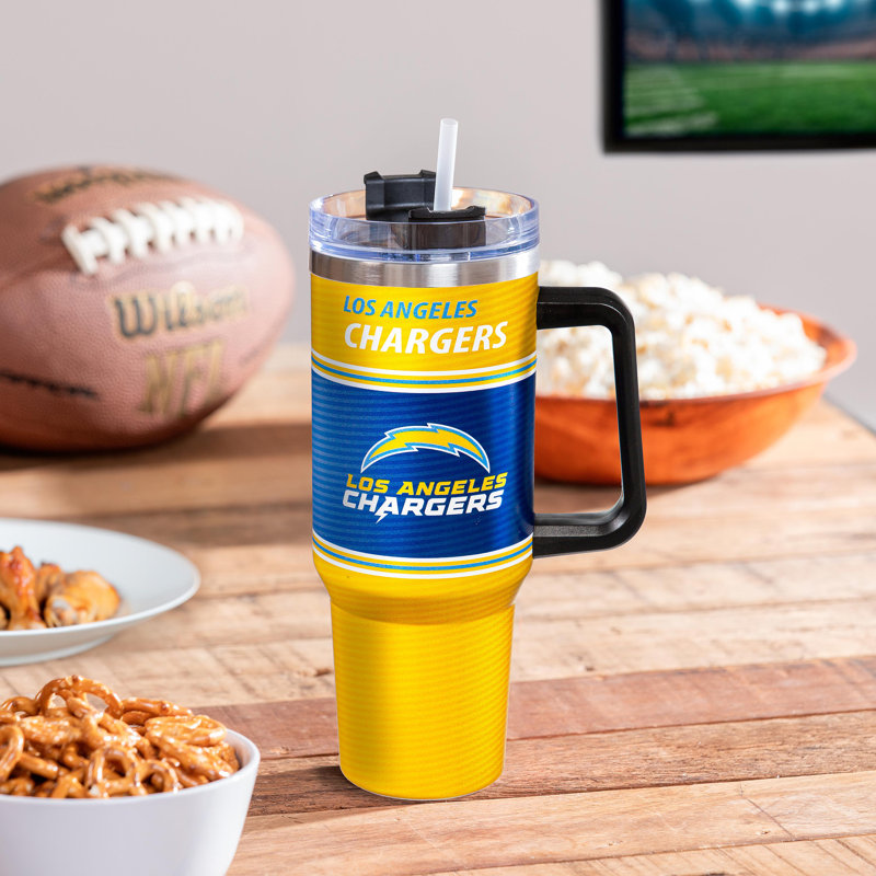 40 oz Gobelet de voyage en acier inoxydable avec paille NFL, Chargers de Los Angeles - NFL