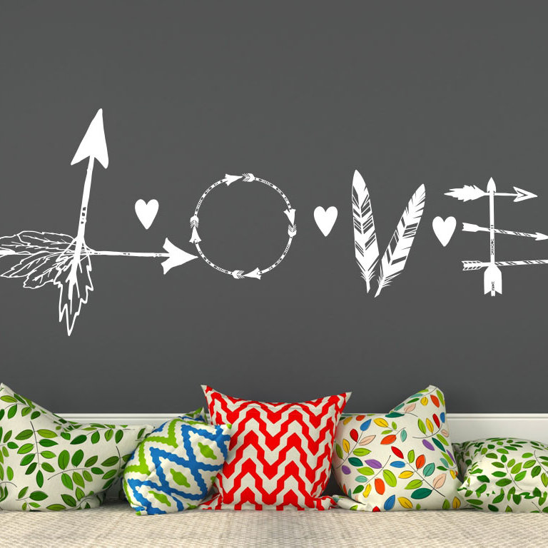 Text & Numbers Non-Wall Damaging Wall Decal, White