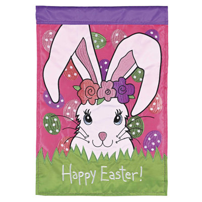 Drapeau lapin Joyeuses Pâques 13 x 18