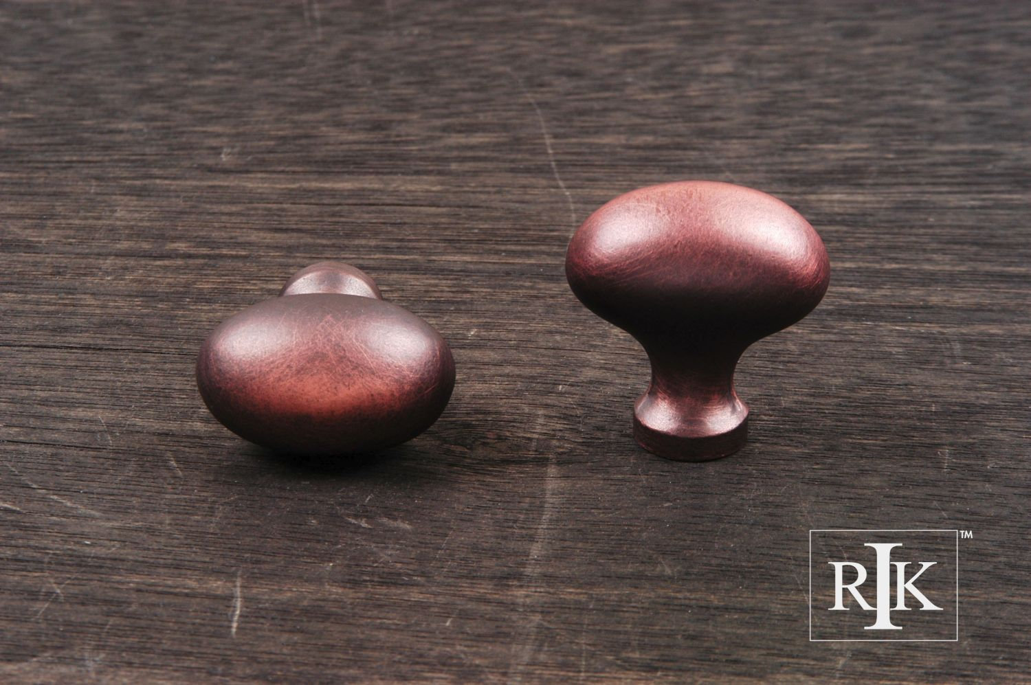 Plain Oval Football Knob CK Series, Distressed Copper