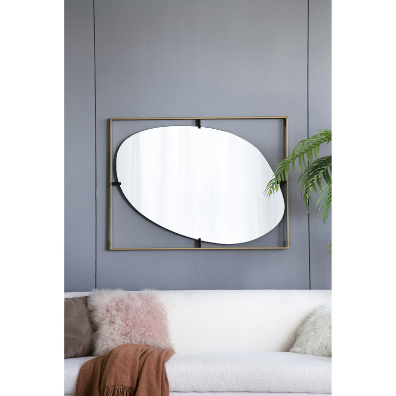 Poppy Mirror with Gold Metal Frame
