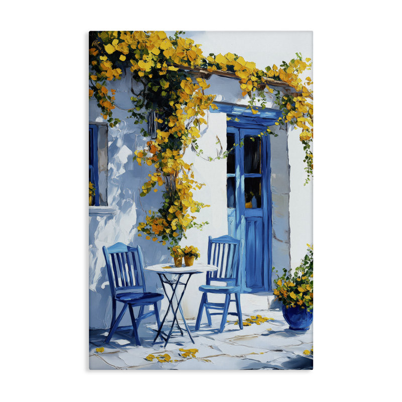 Après-midi à Majorque, toile par Raymond Powers, H 36 po x l 24 po