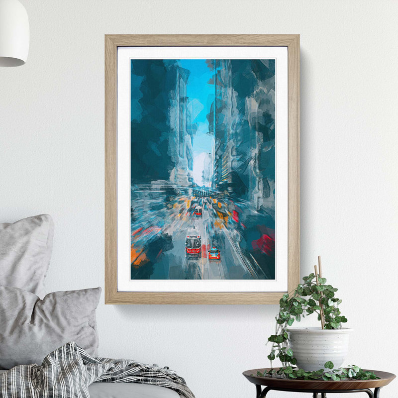 Toronto in Canada in Abstract - Picture Frame Graphic Art Print, Oak, 76cm H x 50cm W x 2cm D