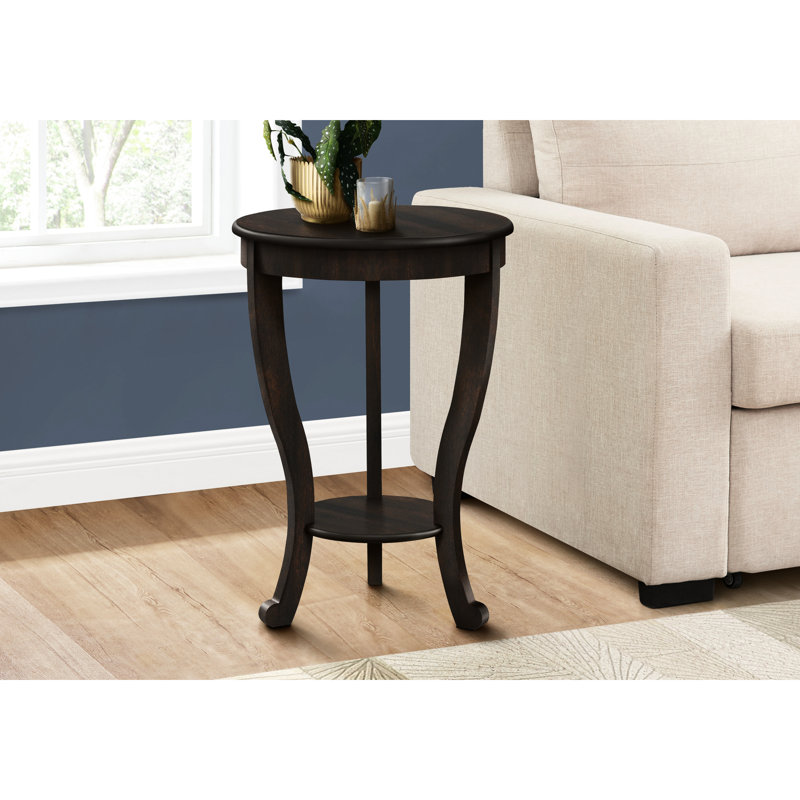 Table de bout à 2 niveaux en placage noyer brun, pour table de chambre à coucher et de salon avec placage foncé, un magnifique
