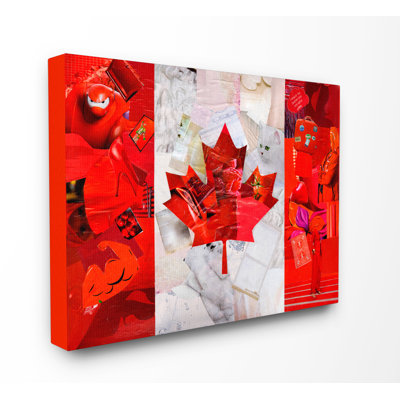 « drapeau canadien avec images graphiques étirées », impression sur toile
