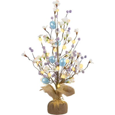 Easter Decorations, Artificial  Easter Egg Tree Tabletop Decor With Delicate Ornaments, For Home Party Wedding Holiday Spring Summer Decoration