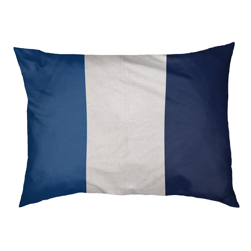 Coussin Tennessee, Bleu royal / blanc / bleu marine, Moyen (l 28 po x P 18 po x H 9,5 po)