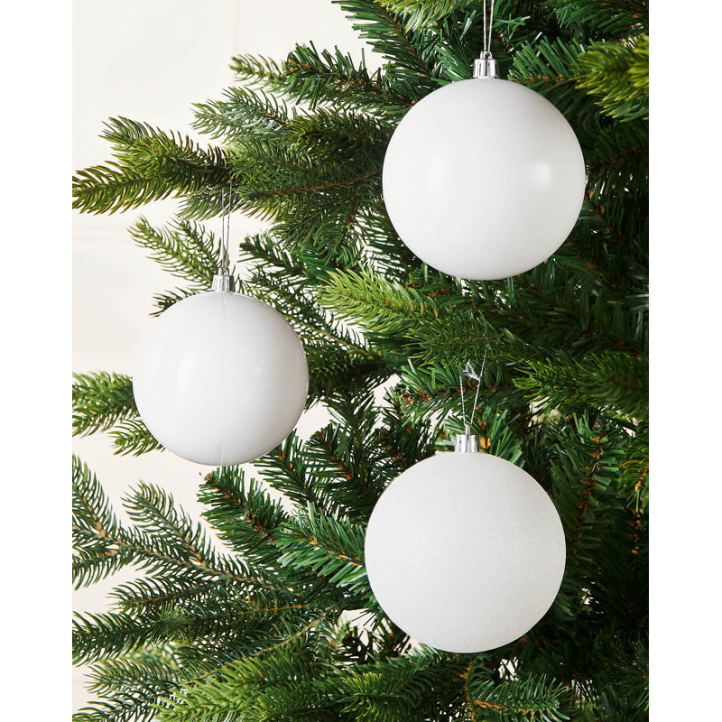 11cm Solid Colour Plastic / Acrylic Bauble, White