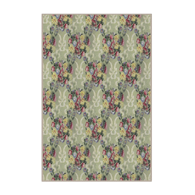 Tapis vert / rouge Power Loom, Rectangle 5 pi x 8 pi